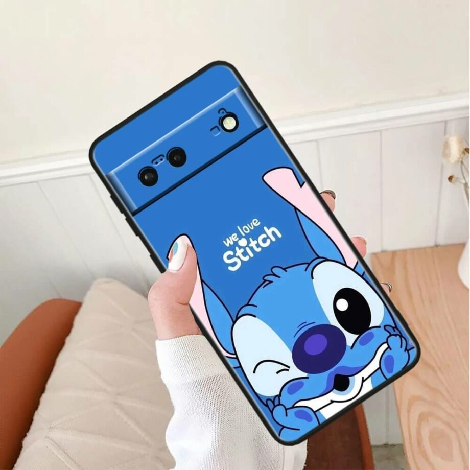 Cute Cartoon Stitch Google Pixel Phone Case - Blue Color