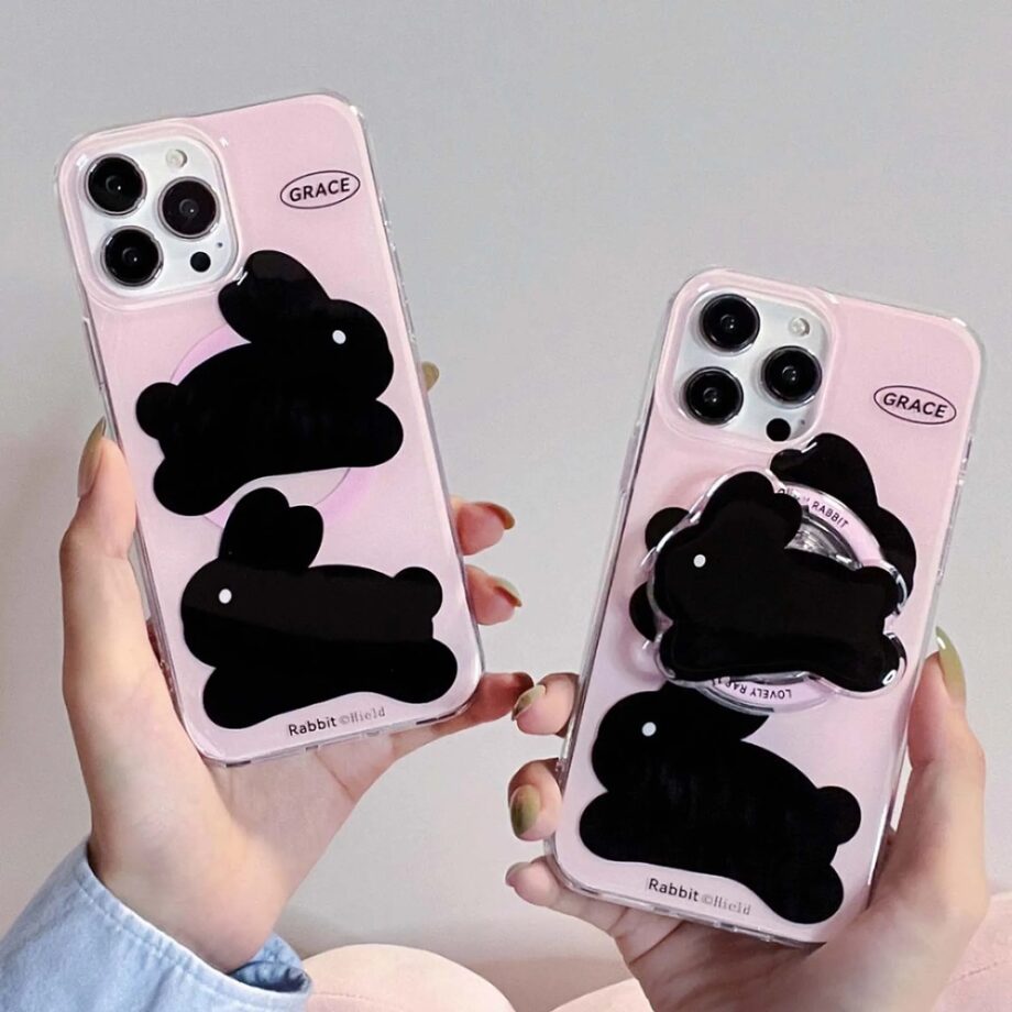 Cute Rabbit Pink iPhone Case (2)