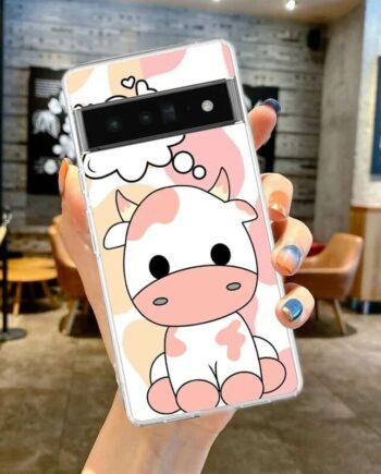 Cute Baby Cow Milk Cartoon Design Print Case for Pixel 8 7 6