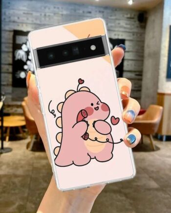 Cute Cartoon Dinosaur Couple Phone Case for Google Pixel 6 7 8