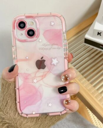 Dream Starry Sky Marble iPhone Case - Pink