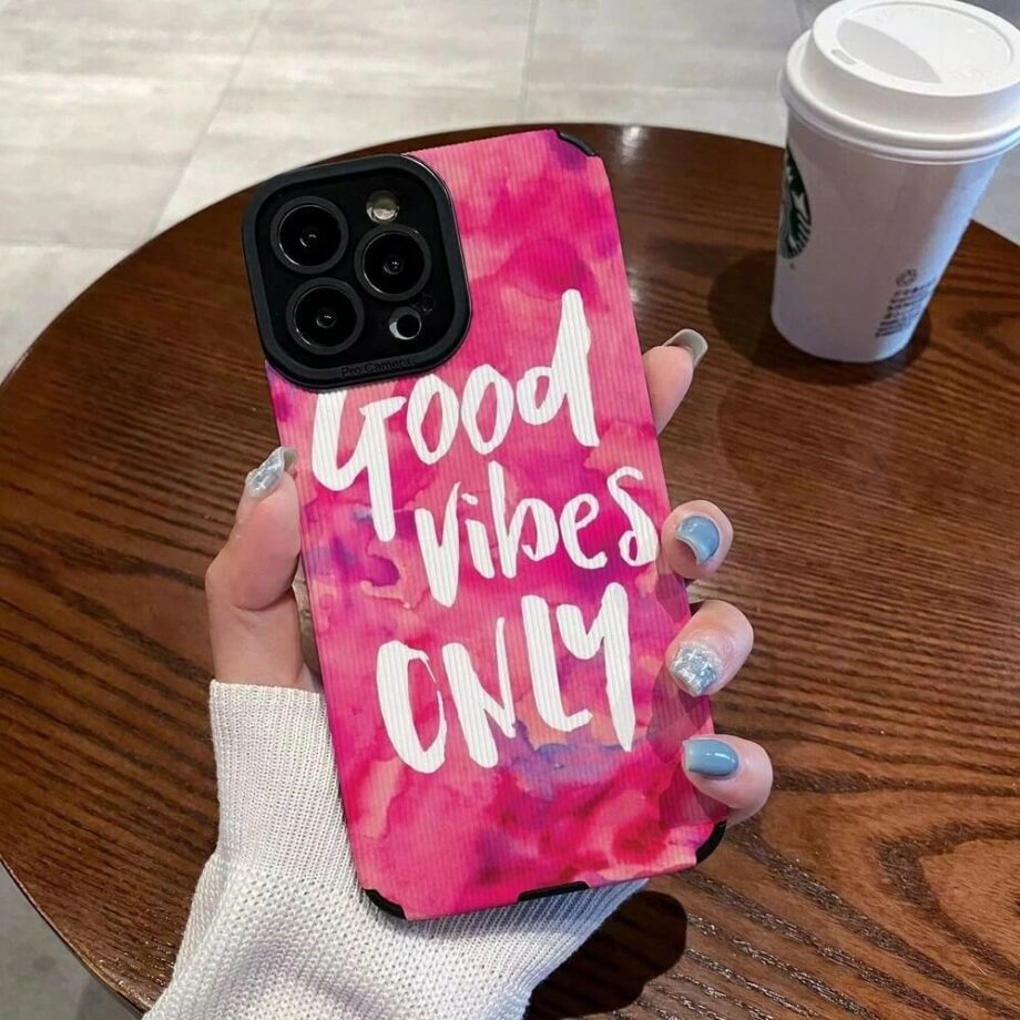 Hot Pink Good Vibes Only iPhone Case