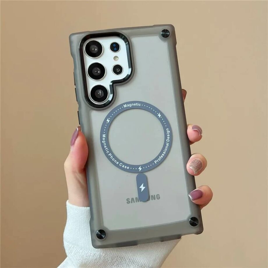 Hybrid Bumper Magnetic Magsafe Matte Clear Samsung Phone Case