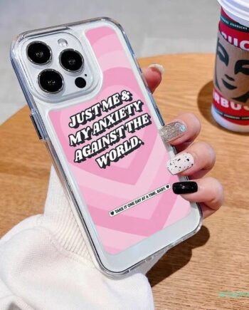 Just Me and My Anxiety Against the World Quote iPhone Case