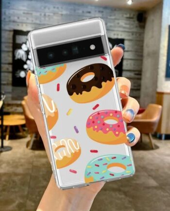 Multi Color Donut Pattern Clear Google Pixel Phone Case