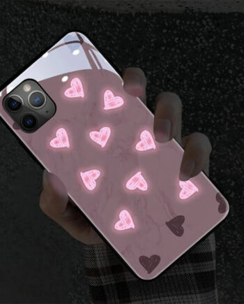 Neon Ambient Heart LED Light iPhone Case