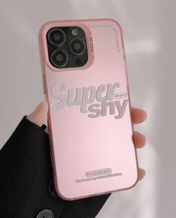 Super Shy Quote Pink Laser iPhone Case