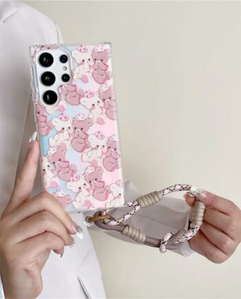 Cute Kawaii Pink Bear Samsung Phone Case