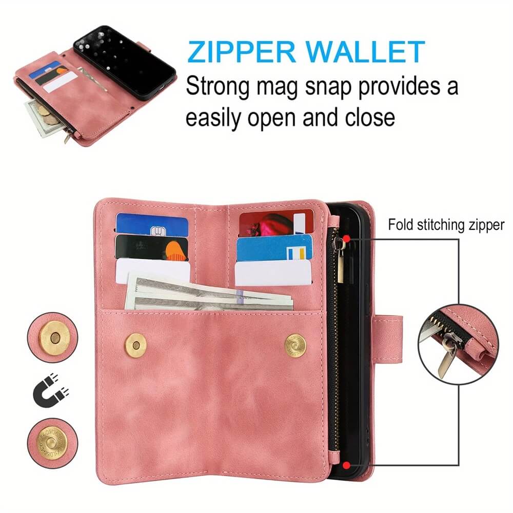 Flip Leather Wallet Magnetic Closure Case for pixel 9,8,7,6