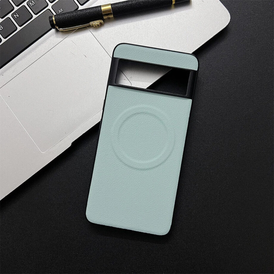 Google Pixel 9 Series Leather Case with MagSafe-mintgreen