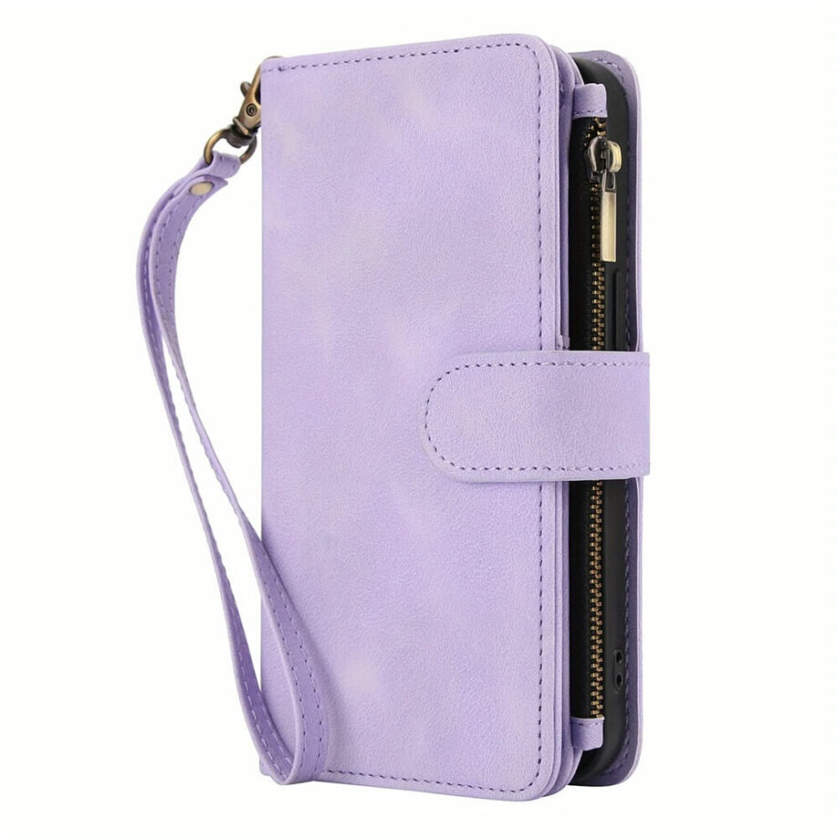 purple Flip Leather Wallet Magnetic Closure Google Pixel Case