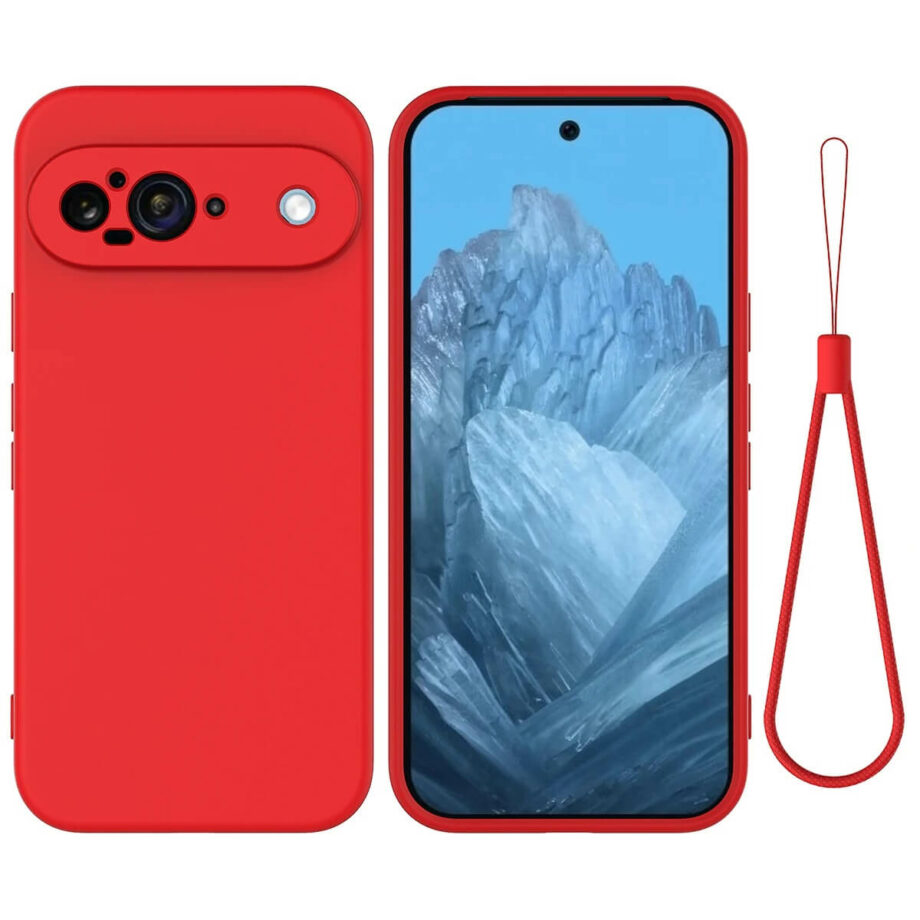 Candy Color Google Pixel Case With Wrist Strap -red