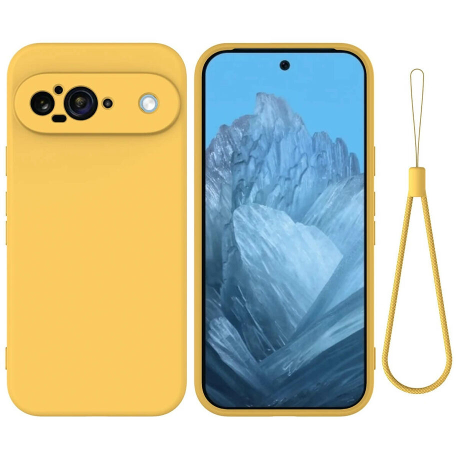 Candy Color Google Pixel Case With Wrist Strap -yellow