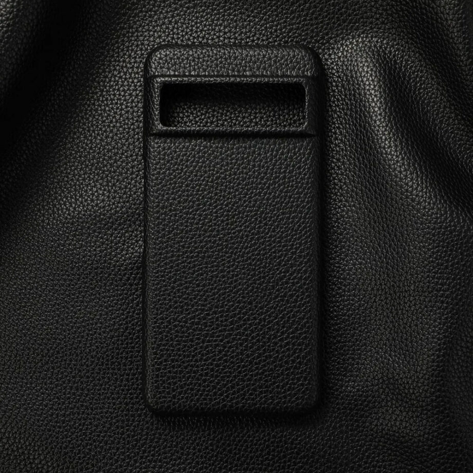 Genuine Leather Lychee Texture Phone Case for Pixel 9 Series - black