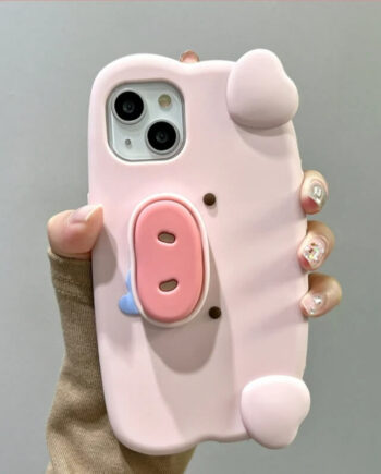 Pink Cute 3D Pig iPhone Case with Nose Stand Holder