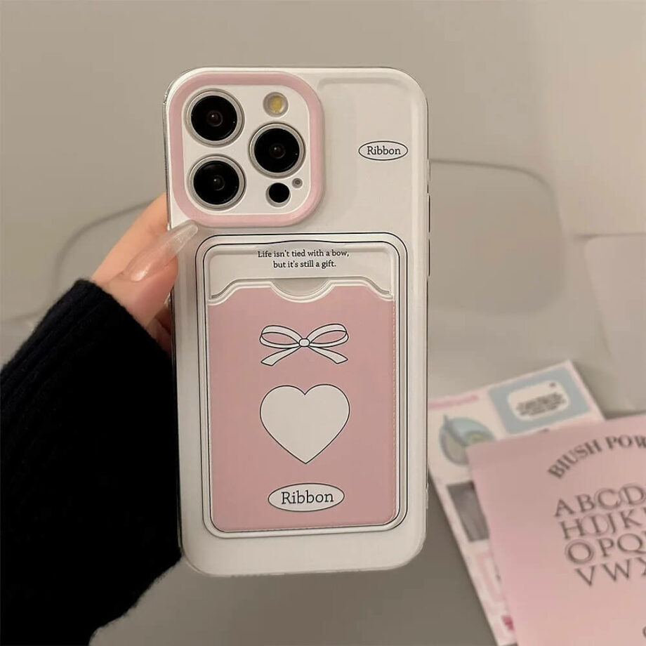 Ribbon Bow iPhone Case with Card Holder