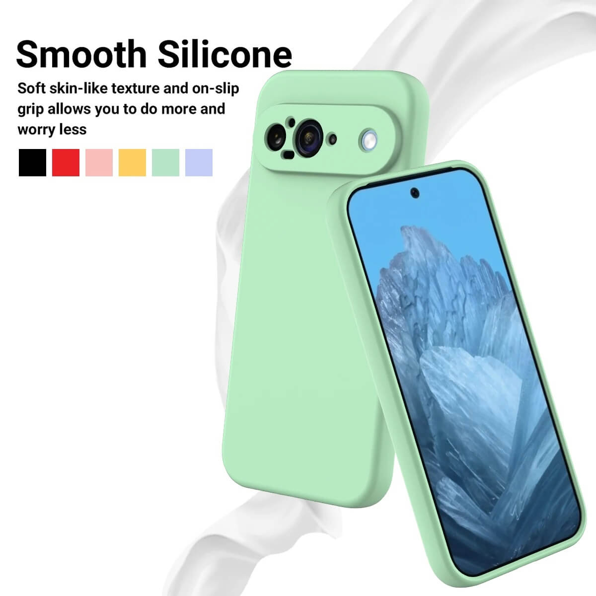 Smooth silicone Case With Wrist Strap for Google Pixel 9 Series