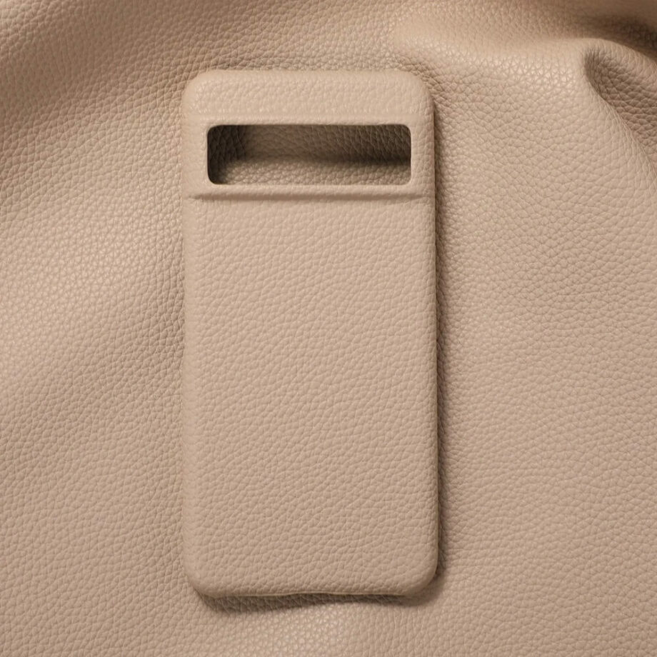 khaki Lychee Genuine Leather Case for Pixel 9 Series