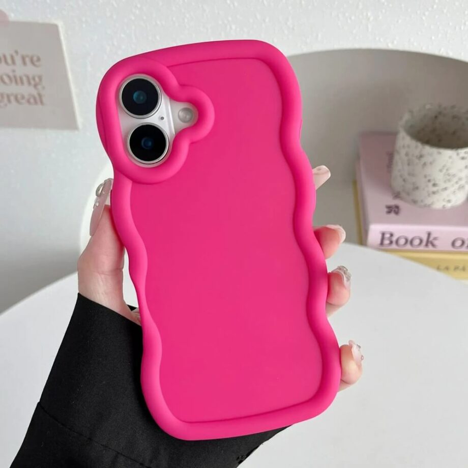 Curly Wave Frame iPhone Case - Rose Color