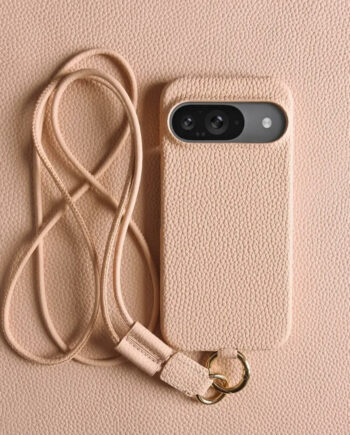 Genuine Leather Pixel Phone Case with Crossbody Strap