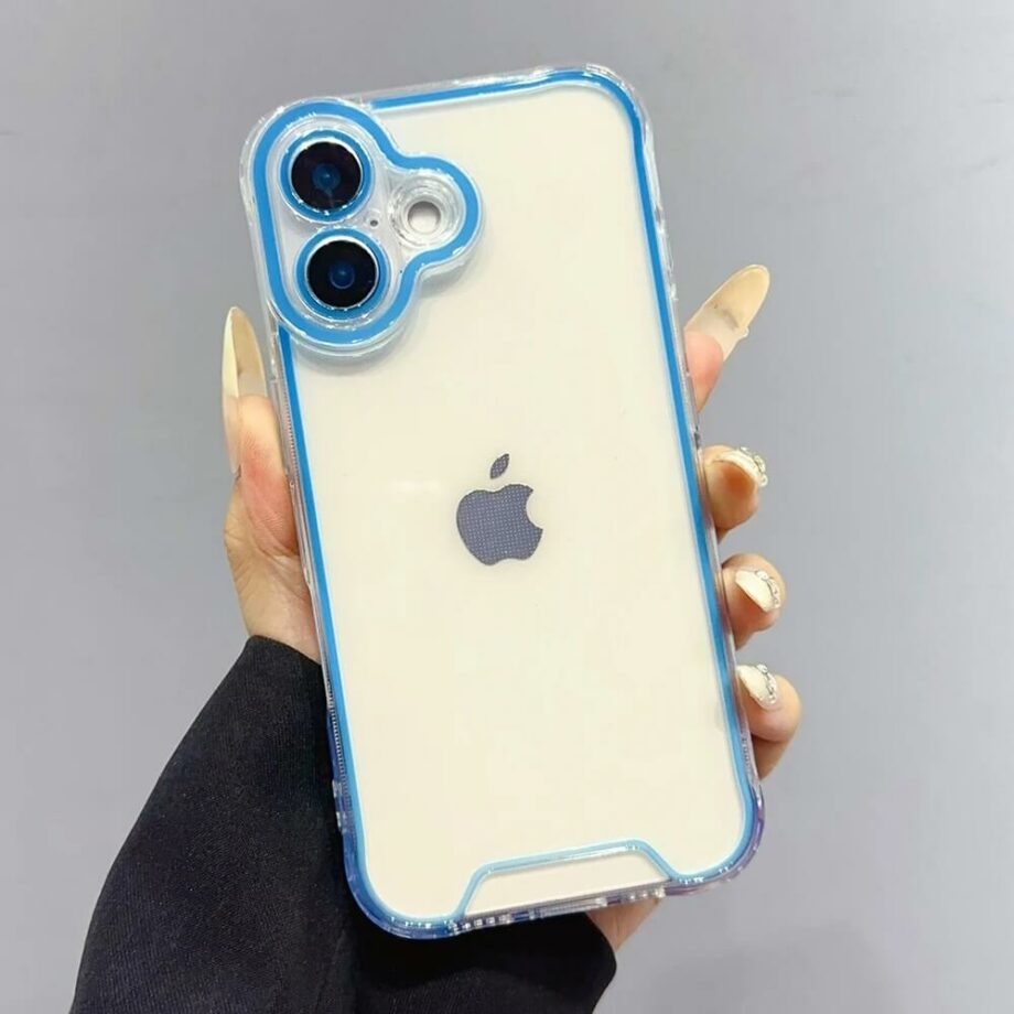 Luminous Neon Clear Case for iPhone 16 Series- Blue