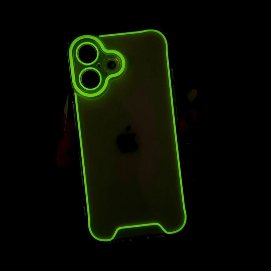 Luminous Neon Fluorescent Clear Case for iPhone 16, 16 Pro, 16 Pro Max