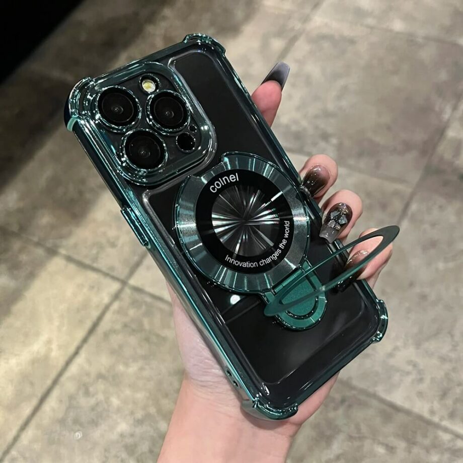 Luxury Magnetic Transparent Case - Dark green