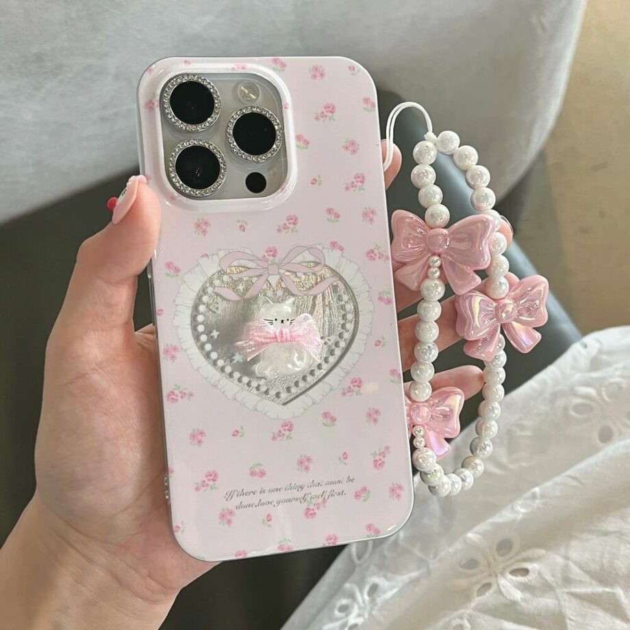 Cute Bow Pearl Bracelet iPhone Case