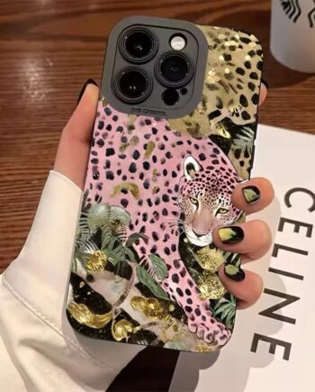 Hawaiian Floral Tropical Leopard Print iPhone Case