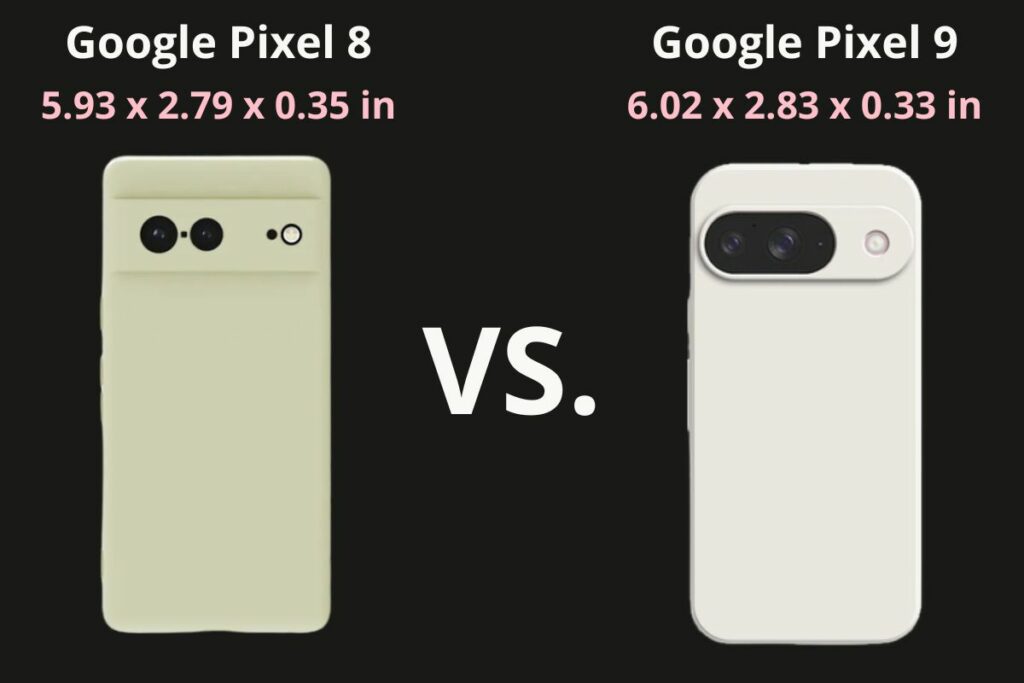 Key Size and Dimension Specifications for Google Pixel 8 and 9