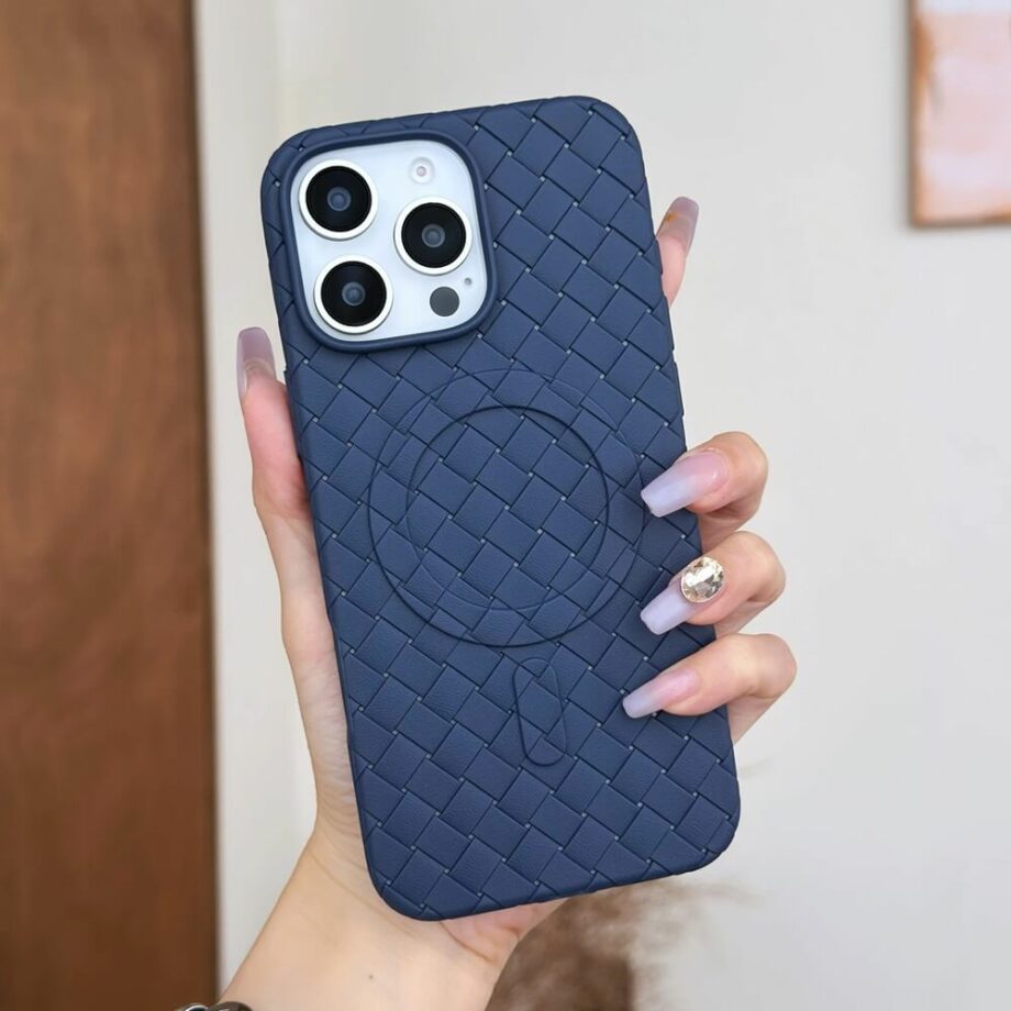 Matte Woven MagSafe Phone Case -navy_blue