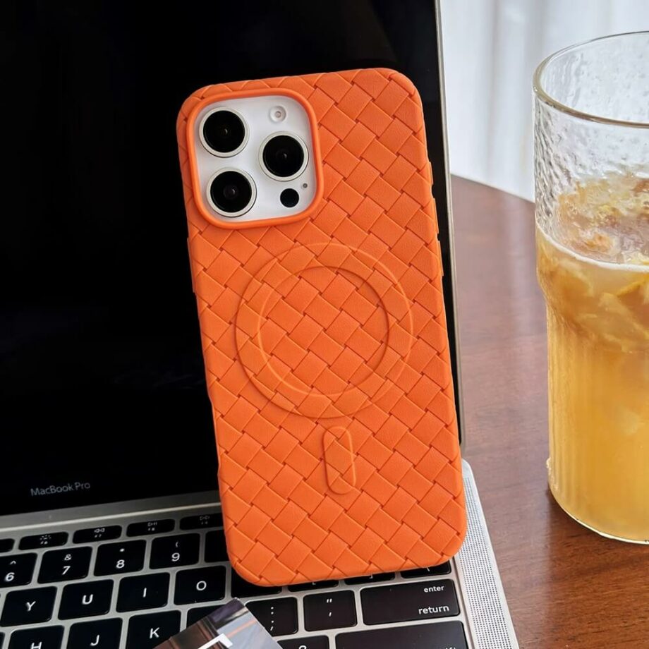 Orange Woven Design MagSafe Phone Case