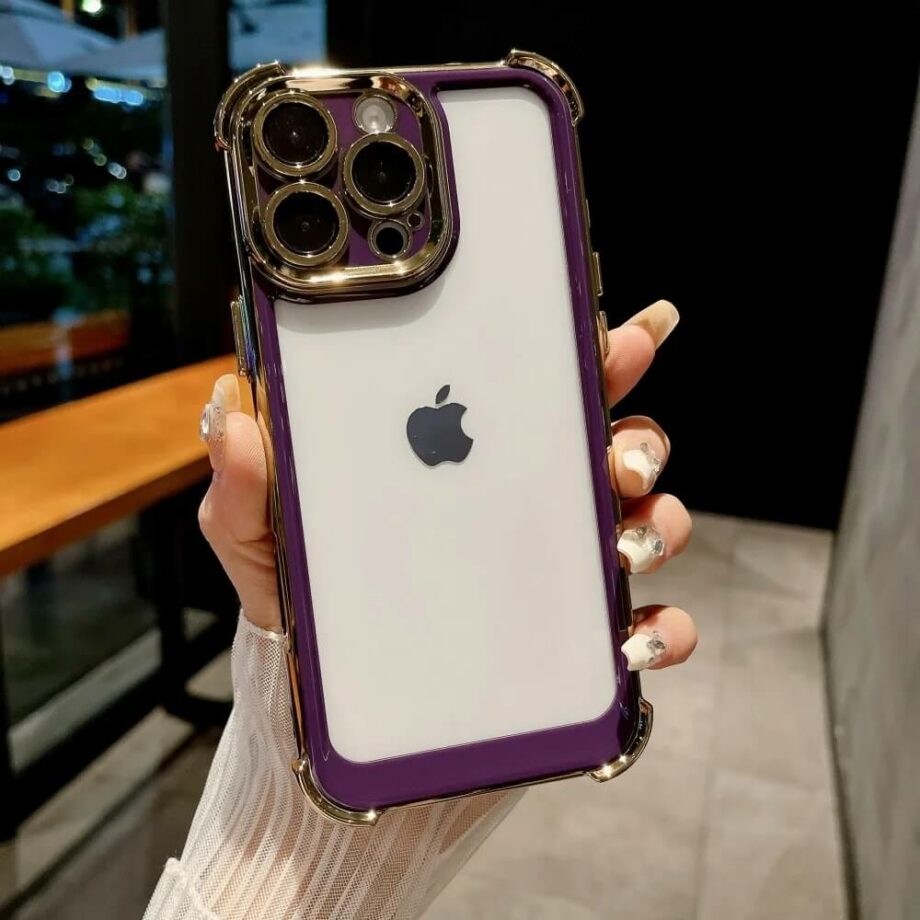 Shockproof Plating Bumper Frame Phone Case - purple