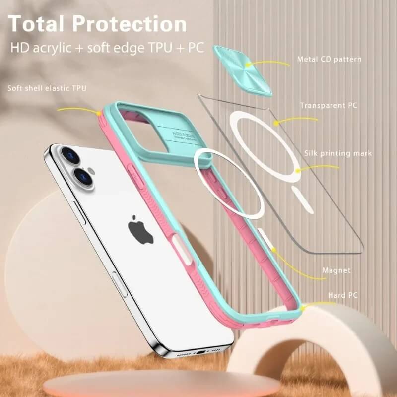 Slide Camera Protector Case for iPhone 16, 16 Pro, 16 Pro Max