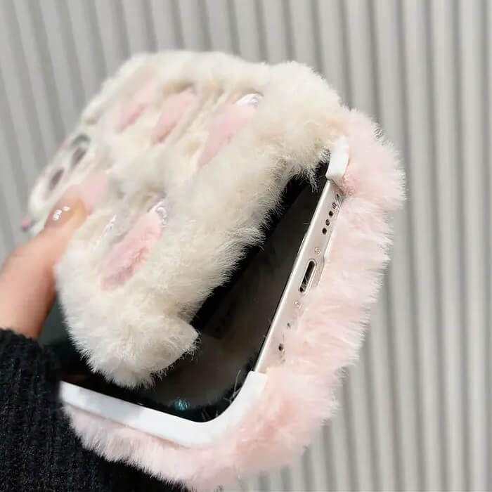 Fluffy Fur Soft Heart iPhone Case