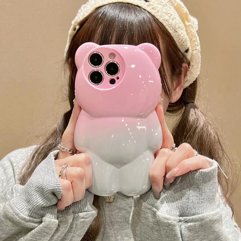 Pink Bear Shaped iPhone Case