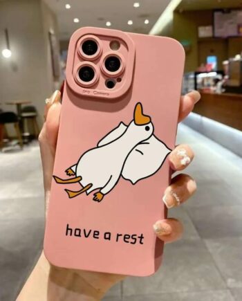 Cute Sleepy Goose Have a Rest Silicone iPhone Case