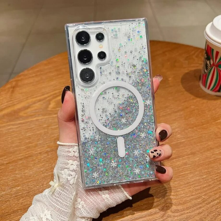 Glitter Bling Clear Case with MagSafe for Samsung Series