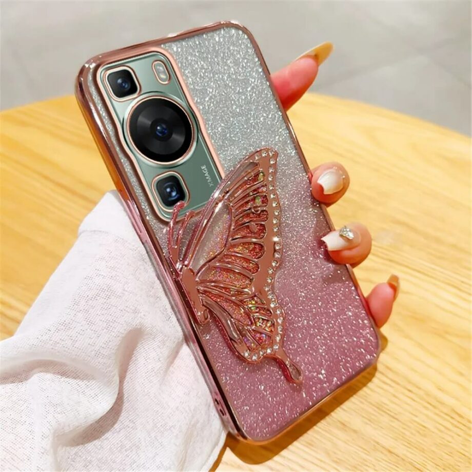 Gradient Glitter Bling Butterfly Case for Huawei Phones