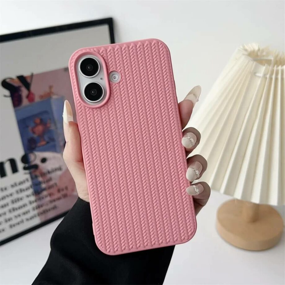 Candy Color Woven Braided Soft Silicone iPhone 16 Case