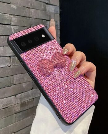 Glitter Pink Bow Bling Crystal Rhinestone Phone Case