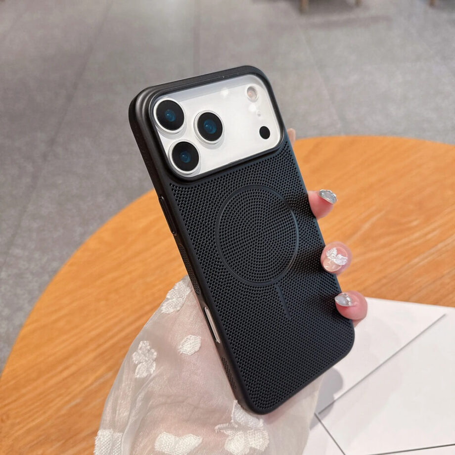 Black Cooling Mesh Magnetic iPhone Case