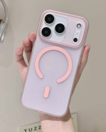Magnetic Matte Clear Case with Lens Guard and Color Ring MagSafe for iPhone 17 Series