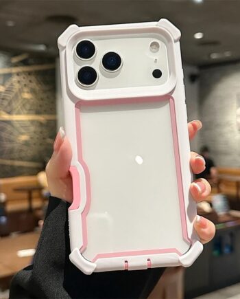 Shock Armor Grip iPhone Case with Clear Back and Hard Corner Guard