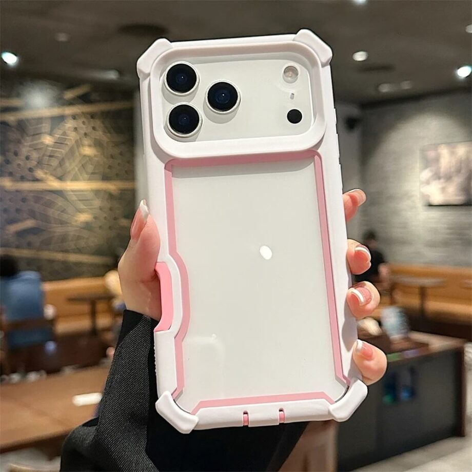 Shock Armor Grip iPhone Case with Clear Back and Hard Corner Guard