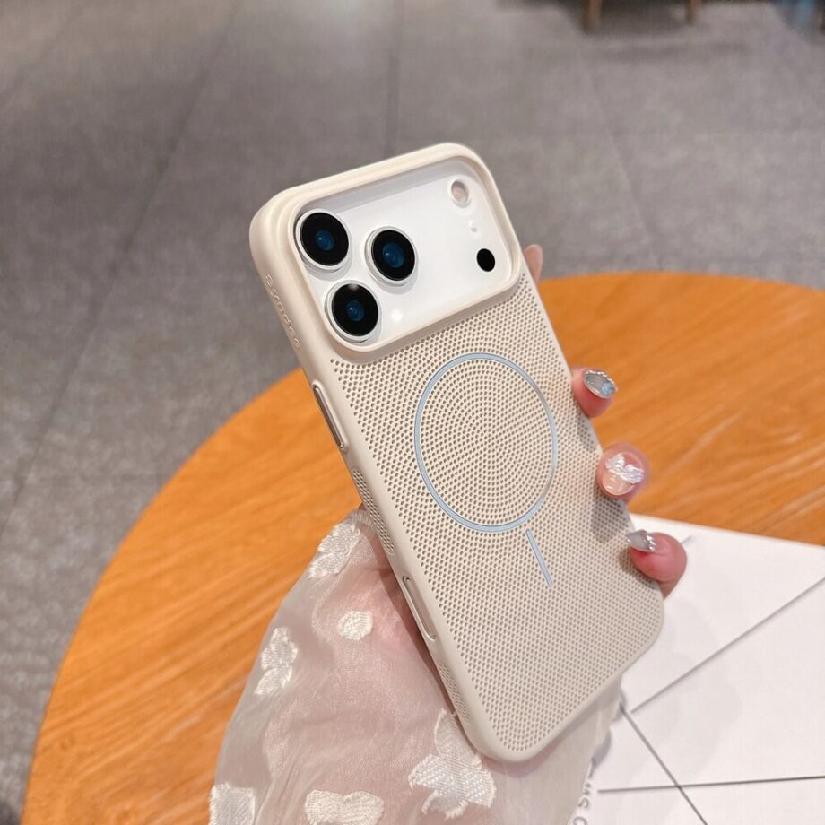 White Cooling Mesh Magnetic iPhone Case