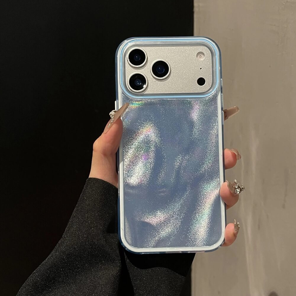 Blue Soft Gradient Aurora Glitter iPhone Case Blue Soft Gradient Aurora Glitter iPhone Case