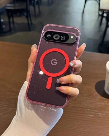 Glitter Clear Magnetic Ring Case for Pixel 8, 9 Series