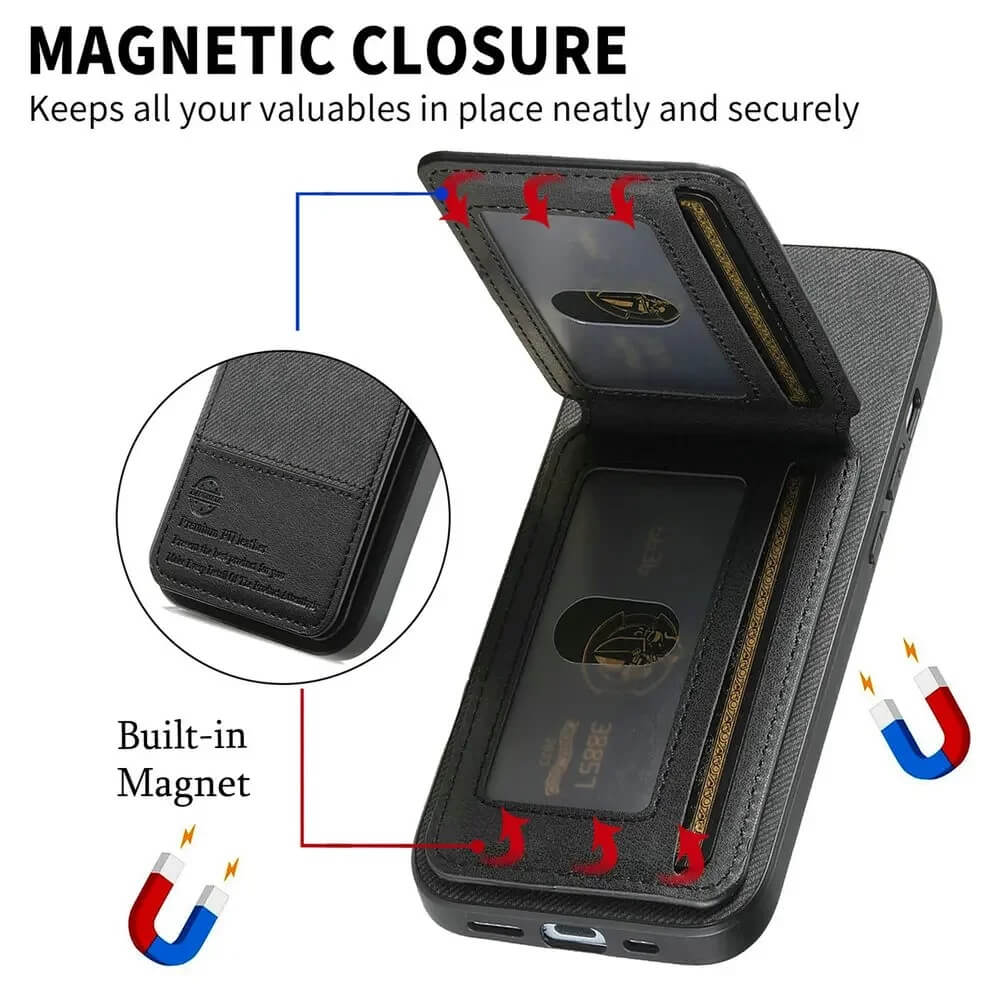 Magnetic RFID Wallet Stand Leather Case for Pixel 9, 10 Series (5)