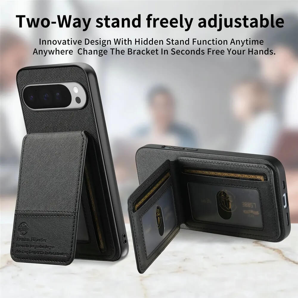 Magnetic RFID Wallet Stand Leather Case for Pixel 9, 10 Series (5)